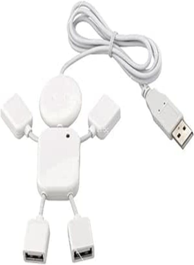 Keendex KX 3009 High Speed Mini 4 Port USB 2.0 Hub/Adapter - White